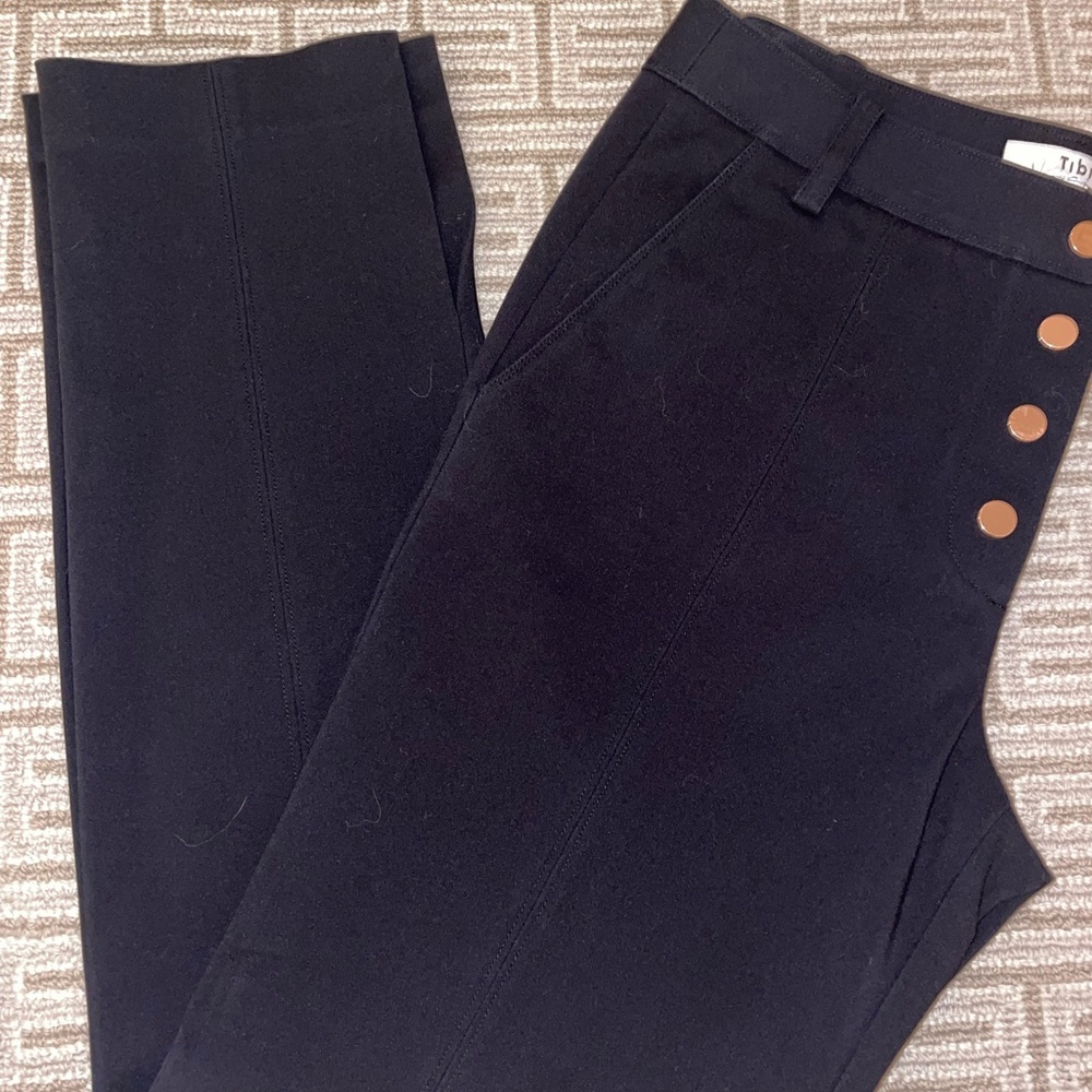 Tibi Black split hem pants size 6